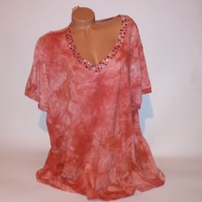 Essentials T Shirt 3X Orange Tie Dye Sequin B...