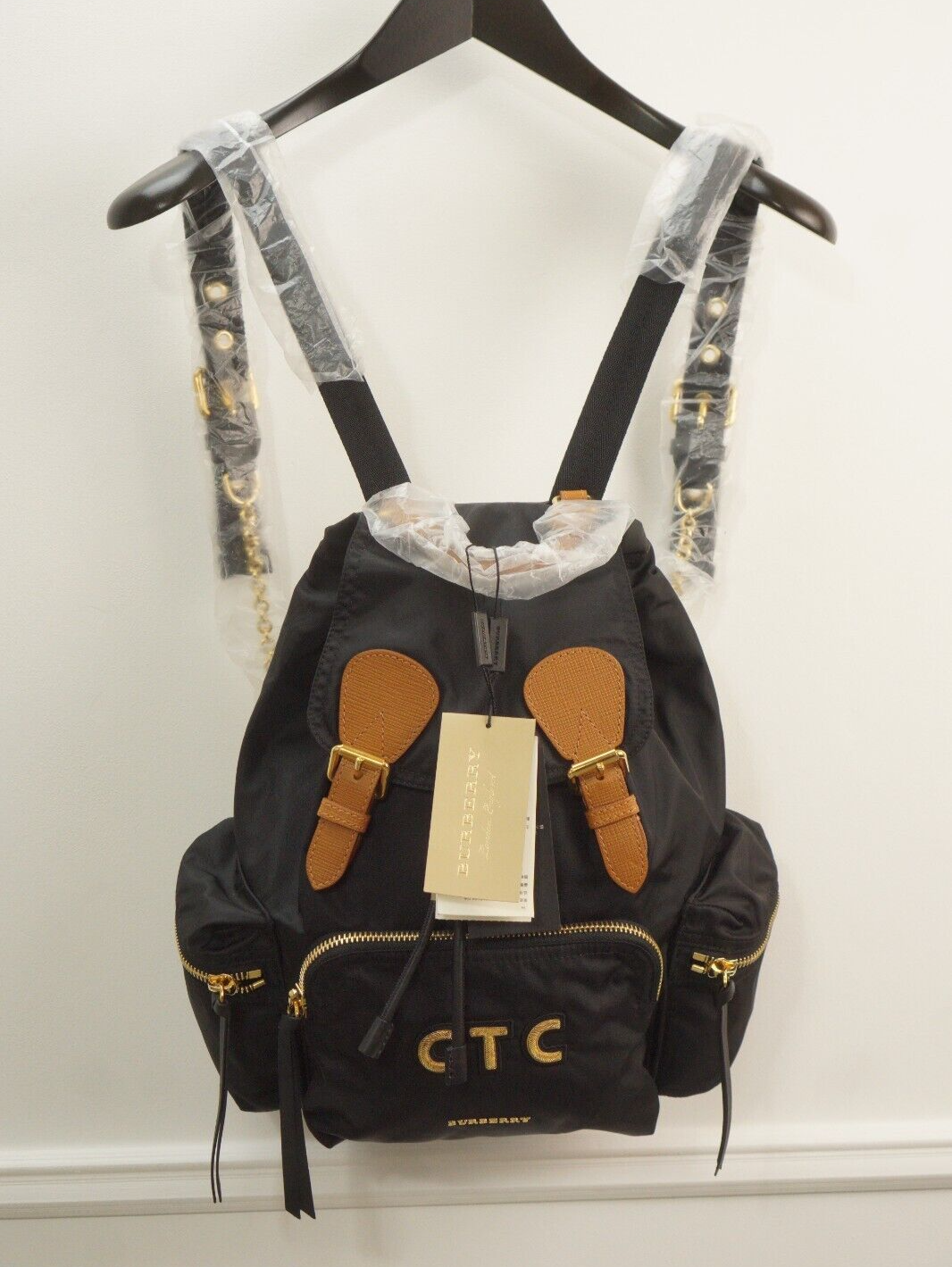 Burberry Prorsum Medium Backpack Nylon MD Rucksack Black CTC