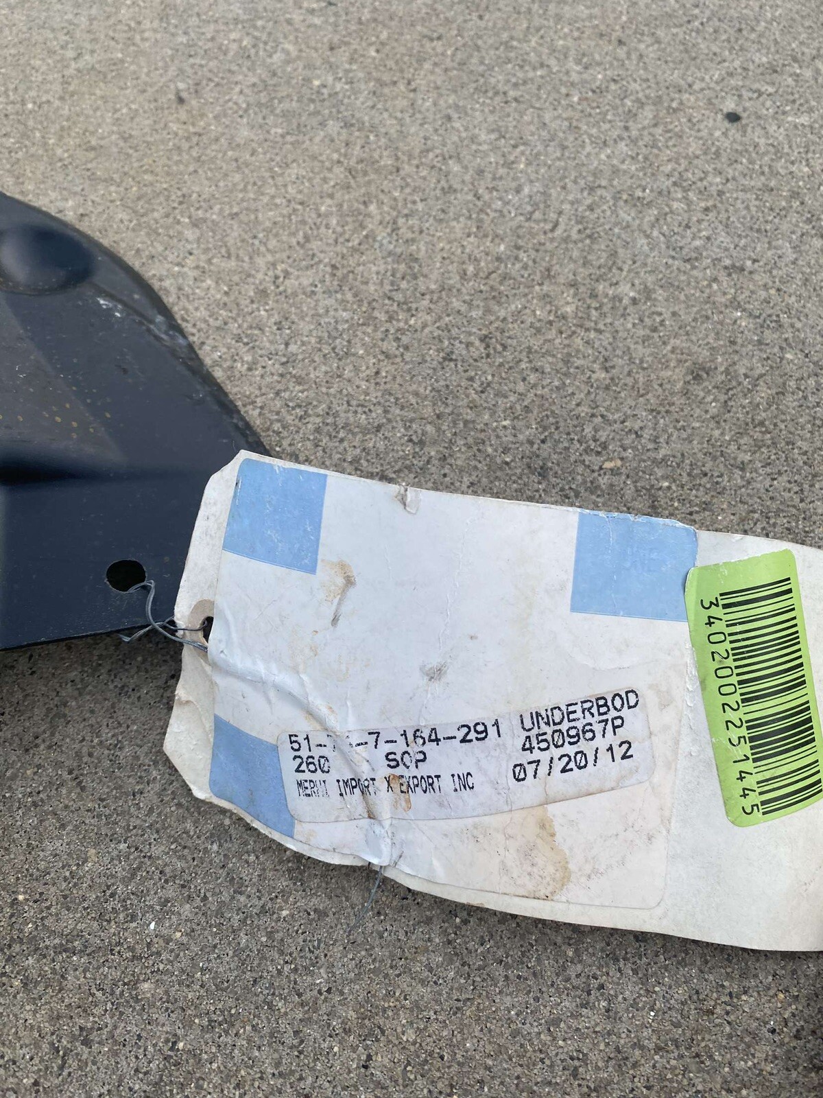 BMW 51757164291 Genuine OEM Underbody Shield E90 Rear Driver for  