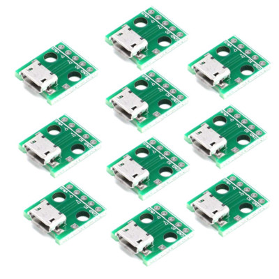 10pcs MICRO USB zu DIP Buchse Adapter 5 Pin Buchse Buchse B Typ PCB Konverter Pi