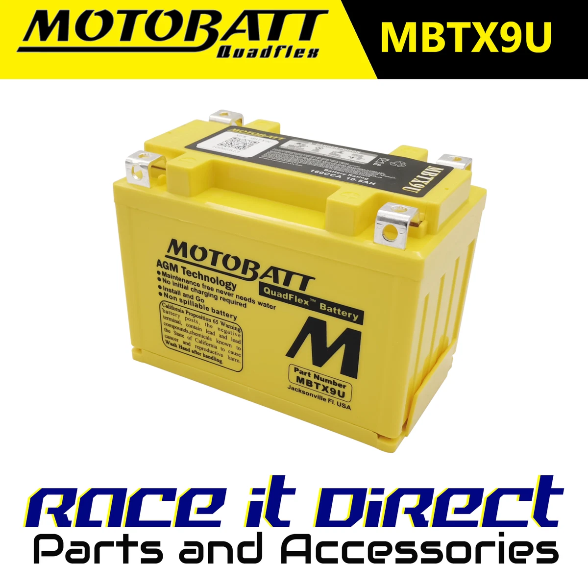 Motobatt Premium Battery for Royal Enfield 411 Himalayan EFI 2018 2022 MBTX9U