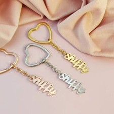 Personalized Name Plated KeyRing DIY Stainless Steel KeyChain For Family Gift