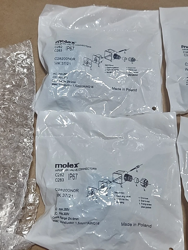 *BRAND NEW* [6] Molex Woodhead 121201-0001 mPm Din Valve Connector IP67 Warranty - Image 4 of 4