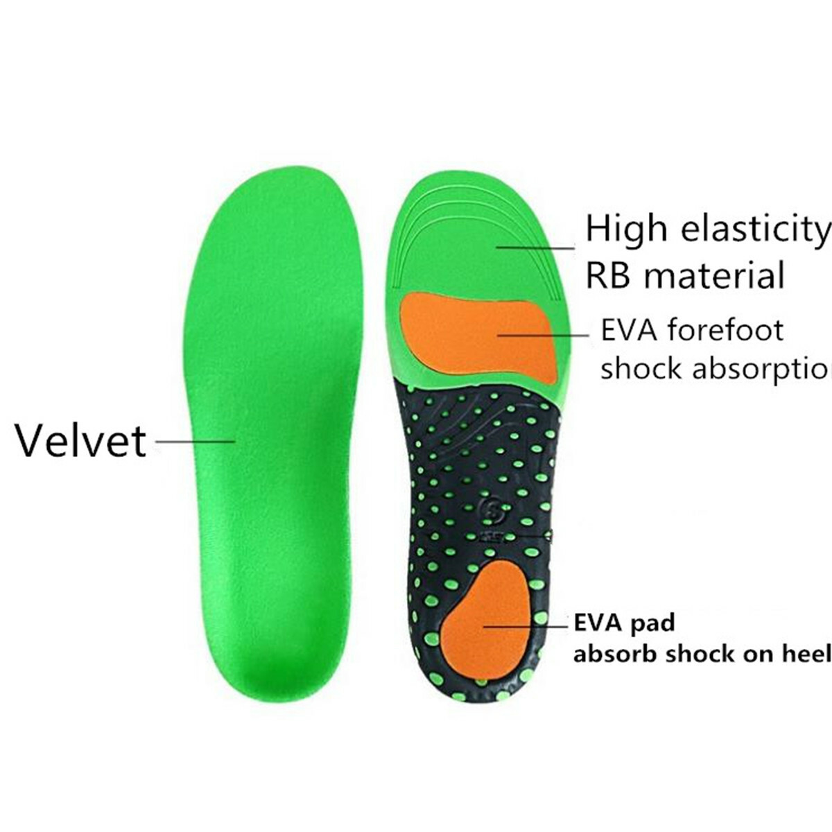 Pair Orthotic Insoles Flat Foot High Arch Heel Support Plantar Feet
