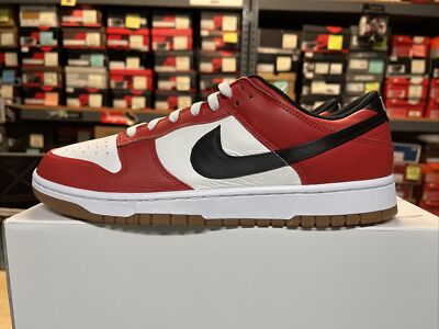 DS Size 12 - Nike By You Dunk Low Nike ID Red Black Chicago Colors Gun Bottom