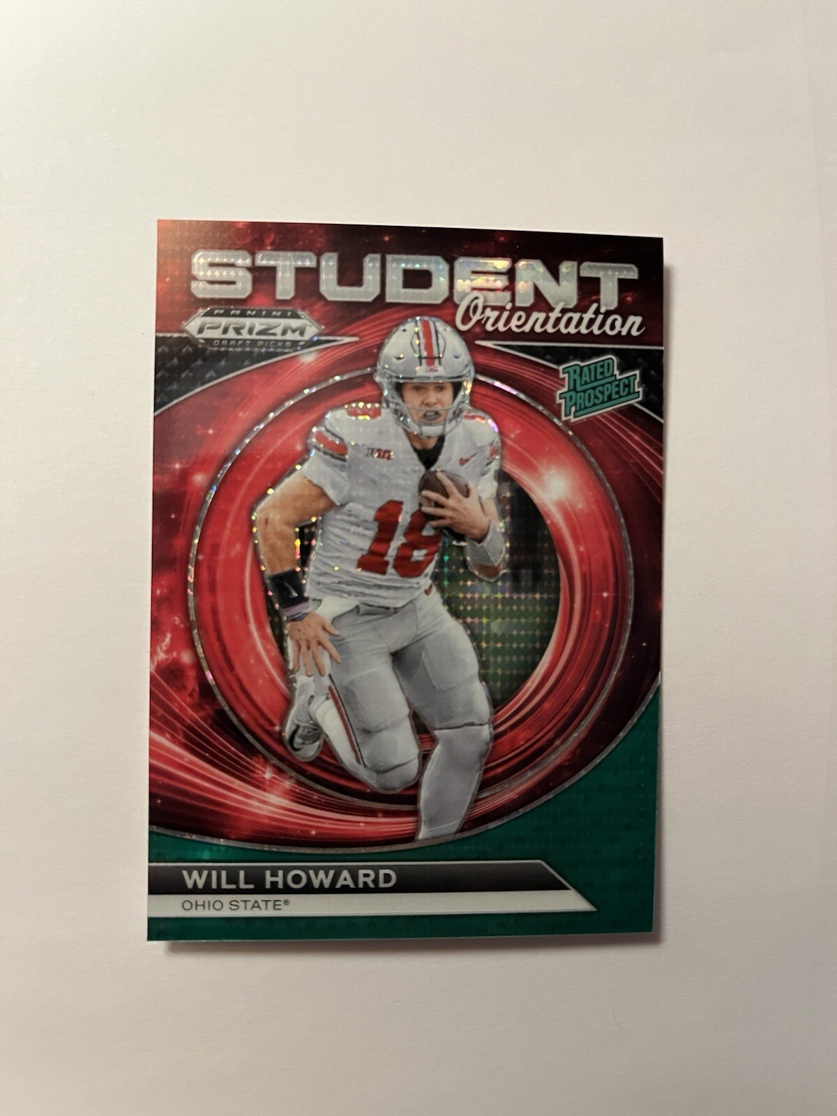 2024 Panini Prizm Draft Picks Student Orientation Green Pulsar Will Howard /25