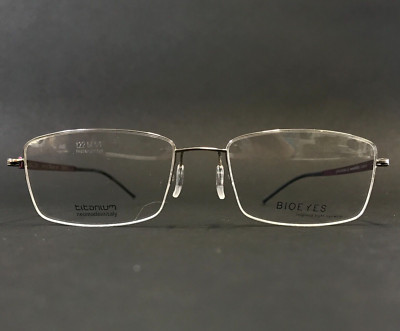 Bioeyes Eyeglasses Frames X1 COL.320 Purple Silver Rectangle Half Rim 53-18-145