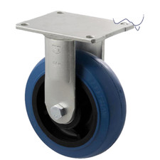 QTY 1 Trolly Wheel 150mm Hi-Res Rubber Wheel Fixed Plate 400kg Load OBQ150/HZF