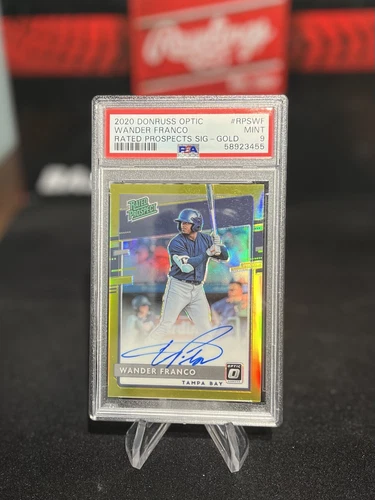 2020 Donruss Optic Wander Franco Gold Auto Rated Prospect Signature💥/10💥PSA 9