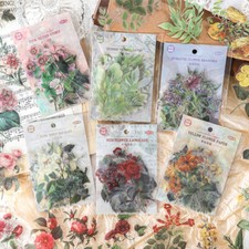 Botanical Flowers Plants PET Stickers Scrapbooking Diary Journal Decals Collage