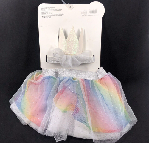 Set abito corona e tutù BABY FIRST COMPLEANNO taglia 12-18 mesi NUOVO Wonder Nation - Foto 2 di 4
