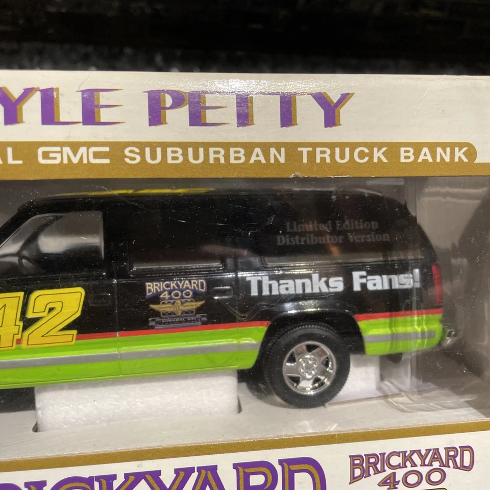 Vintage Kyle Petty 1994 Official GMC Suburban Truck Bank Inaugural Brickyard 400 - Image 3 of 4
