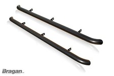 Noir Guidon Latéral Pour nissan navara D23/np300 16+ Courbé Embouts Inox Acier