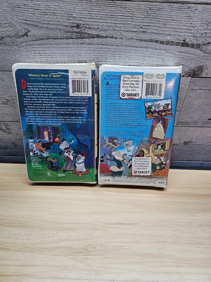 DISNEY POCAHONTAS 1 & 2 SEALED VHS TAPES - NEW - 1996 & 1998 - Image 2 of 4