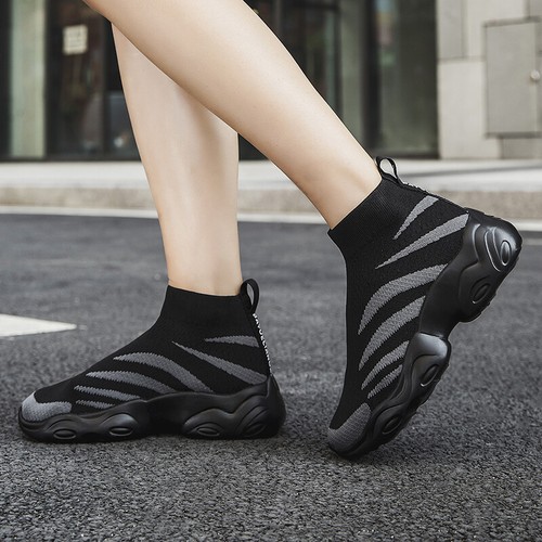 Sneaker alte uomo scarpe da corsa outdoor calzini scarpe sneaker unisex a righe EU47 - Foto 16 di 44