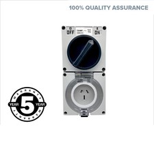 3 Pin 15 Amp Switched Socket Outlet IP66 Weatherproof Industrial