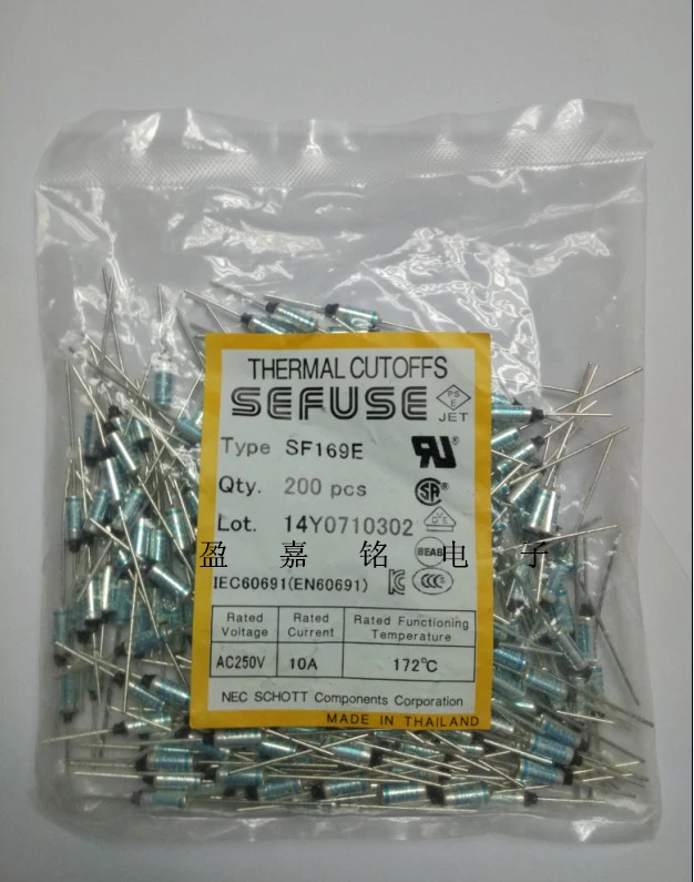 10pcs SF169E SEFUSE Cutoffs NEC Thermal Fuse 172°C Celsius Degree 10A 250V UK