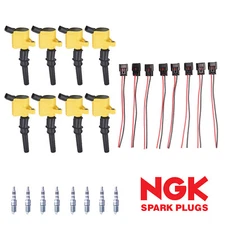 8pcs Ignition Coil & NGK Platinum Spark Plug Connector for Mercury Grand Marquis