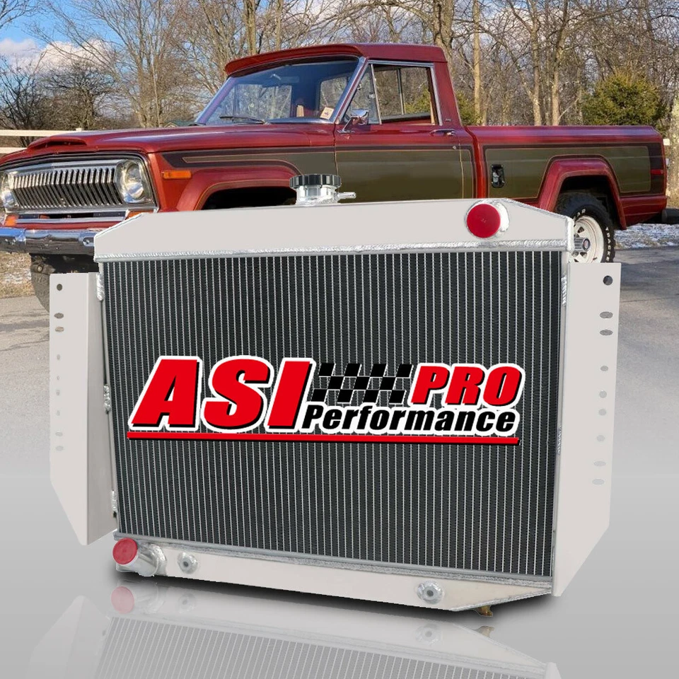 4Row Aluminum Radiator For 1972-1979&1974 Jeep Wagoneer Cherokee J10 J20 5.9L V8 Foto 2 de 4