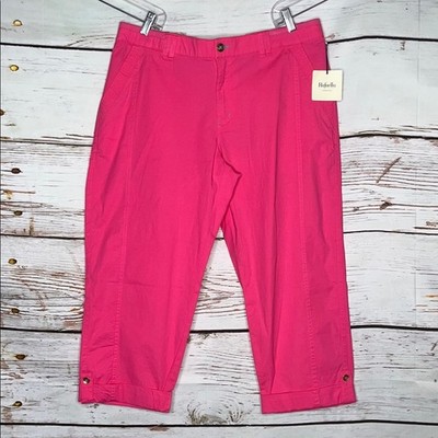 Rafaella Weekend NWT Size 12 Pink High Rise Classic Fit Roll-Tab Hem Capri Pants