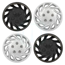 4x Silver Wheel Covers Kit For R14 14 inch Tire Snap On Wheel Hub Caps