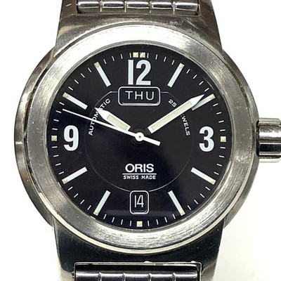 Oris BC3 Day Date 7500 Automatic Pilot Watch Black Dial Display Back Men's