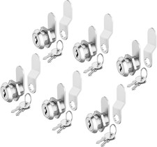 6 Pack Cabinet Locks with Keys, 5/8" Cam Lock Keyed Alike, Secure Drawer File Ca