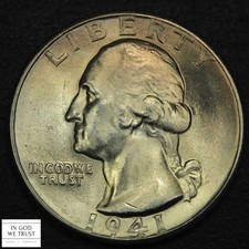 1941 D George Washington Silver Quarter 25C (MS CH BU)