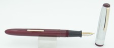 Penna stilografica Wearever Pennant rossa con tappo argento spazzolato - pennino XFine - anni '50