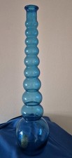 Blue Glass Bubble Genie Bottle 17" DF