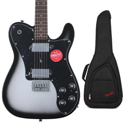 Squier Affinity Series Telecaster Deluxe Electric Guitar with Gig Bag - Silver