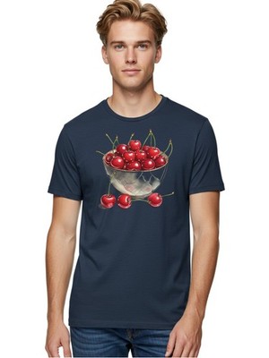 Cherries-In-Bowl-11 Mens Graphic Tee, 100% Cotton, Casual Summer Wear