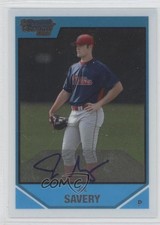 2007 Bowman Draft Chrome Draft Picks Rookie Auto Joe Savery #BDPP126 Auto 0c2