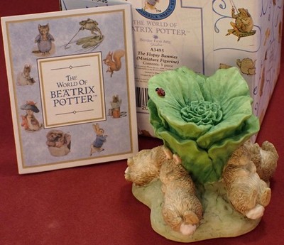 BORDER FINE ARTS THE FLOPSY BUNNIES BEATRIX POTTER MINT IN BOX MINIATUR A3495