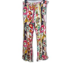 JAMS WORLD 50 YEARS WOMENS FLORAL PANTS PINK LARGE MADE IN HAWAII
