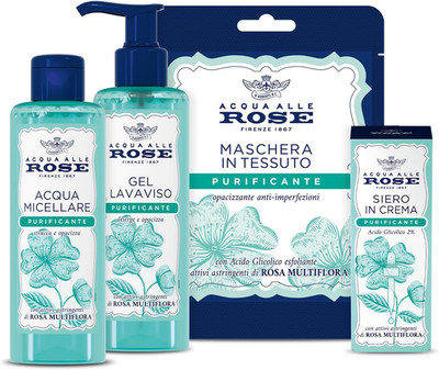 Rosenwasser, Gesichtsreinigungs-Routine-Set, für Mischhaut oder unvollkommene Haut