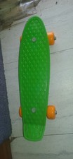 Penny Board Style 17" Mini Cruiser Green Board Orange Wheels Skateboard