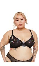 Sujetador Savage X Fenty Carnival sin forro tricot 38DD NEGRO