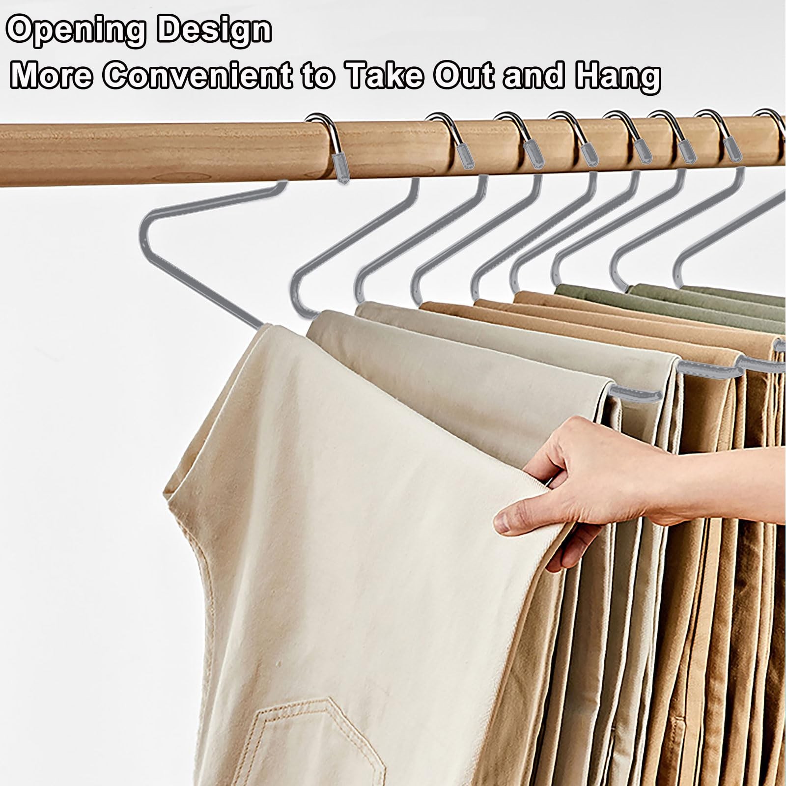 Pants Hanger 20 Pack Open-Ended Pants Space-Saving Strong Jean Hangers Metal