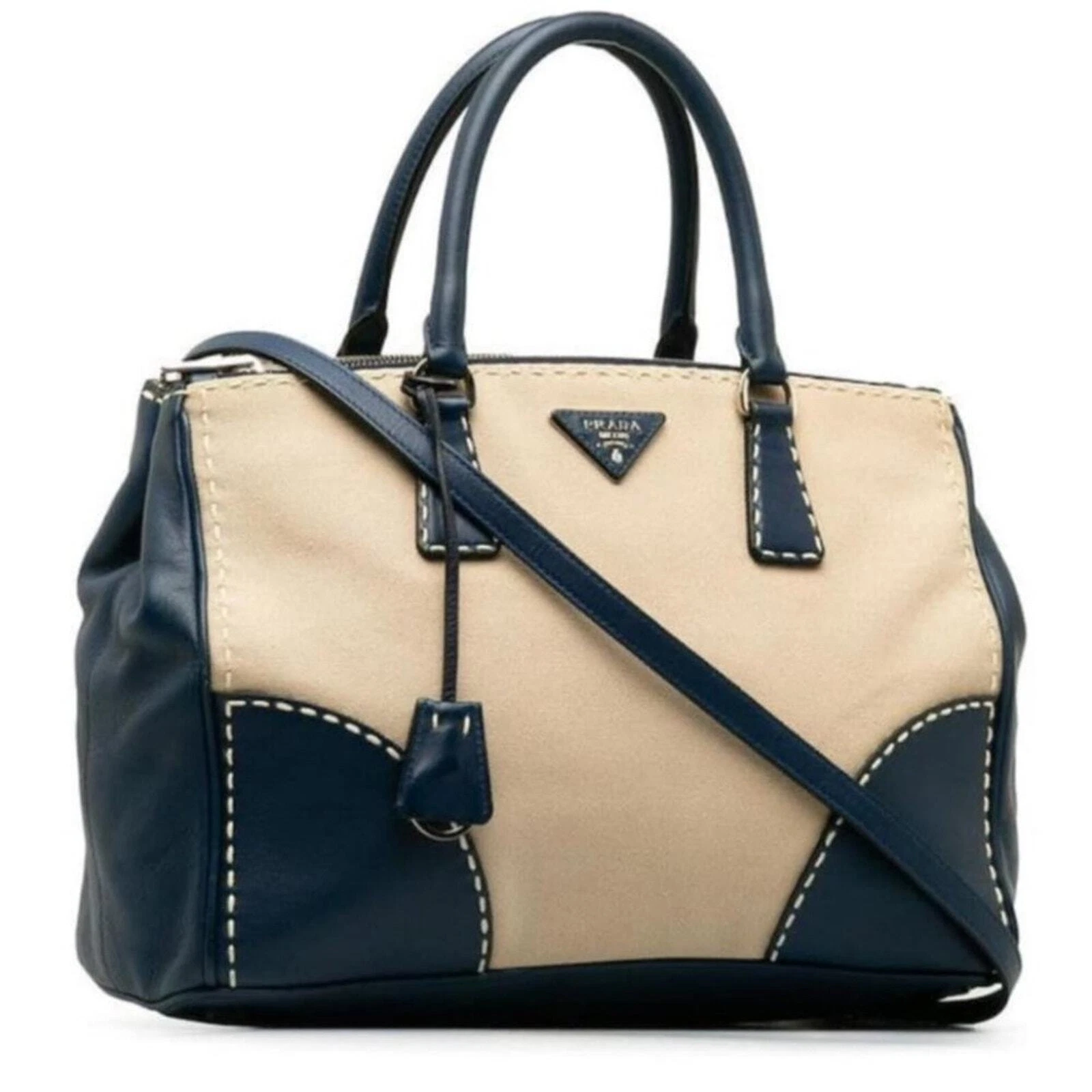 Authentic Prada City Canvas Satchel Bag 410-120524