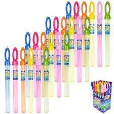 Maxx Bubbles 24 Pack 14.6" Bulk Bubble Wands for Summer Toy, Outdoor/Indoor Acti