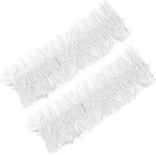 2 PCS White Arm Band Garter, Sleeve Garters, Arm Garters for Men White Vintag...