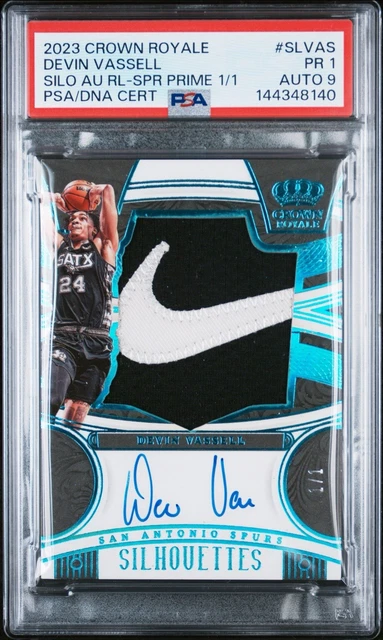 2023 Panini Crown Royale Silhouettes Devin Vassell 1/1 Nike Patch Auto Game Worn