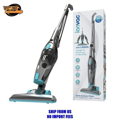 Ionvac ZipVac Corded Stick Vacuum, Multi-Surface 3-in-1 Upright/Handheld Vacuum 