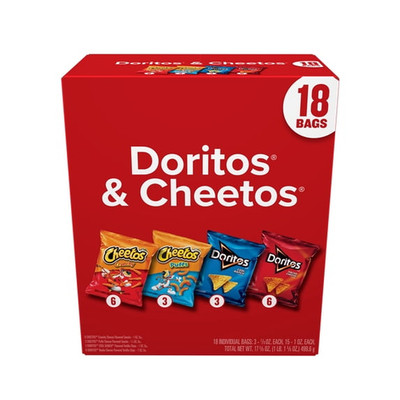 Frito Lay Doritos & Cheetos Variety Pack 18 Count Snack Multipack