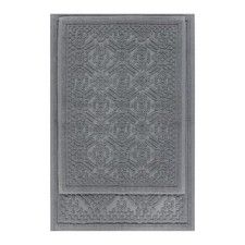 Katti Lattice 2 Piece Bath Rug Set, Gray Flannel, 17" x 24"  20" x 30"