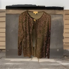 Notations Top Faux Cardigan 2X Black with Pink sparkly design Holidays 