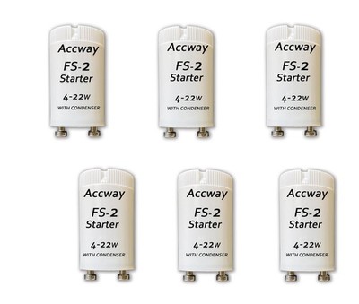 (6pack) FS-2 Fluorescent Starter with Condenser for 4Watts - 22Watt Preheat L...