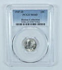 1947-D Roosevelt Dime Boston Collection MS65 PCGS Blue Label