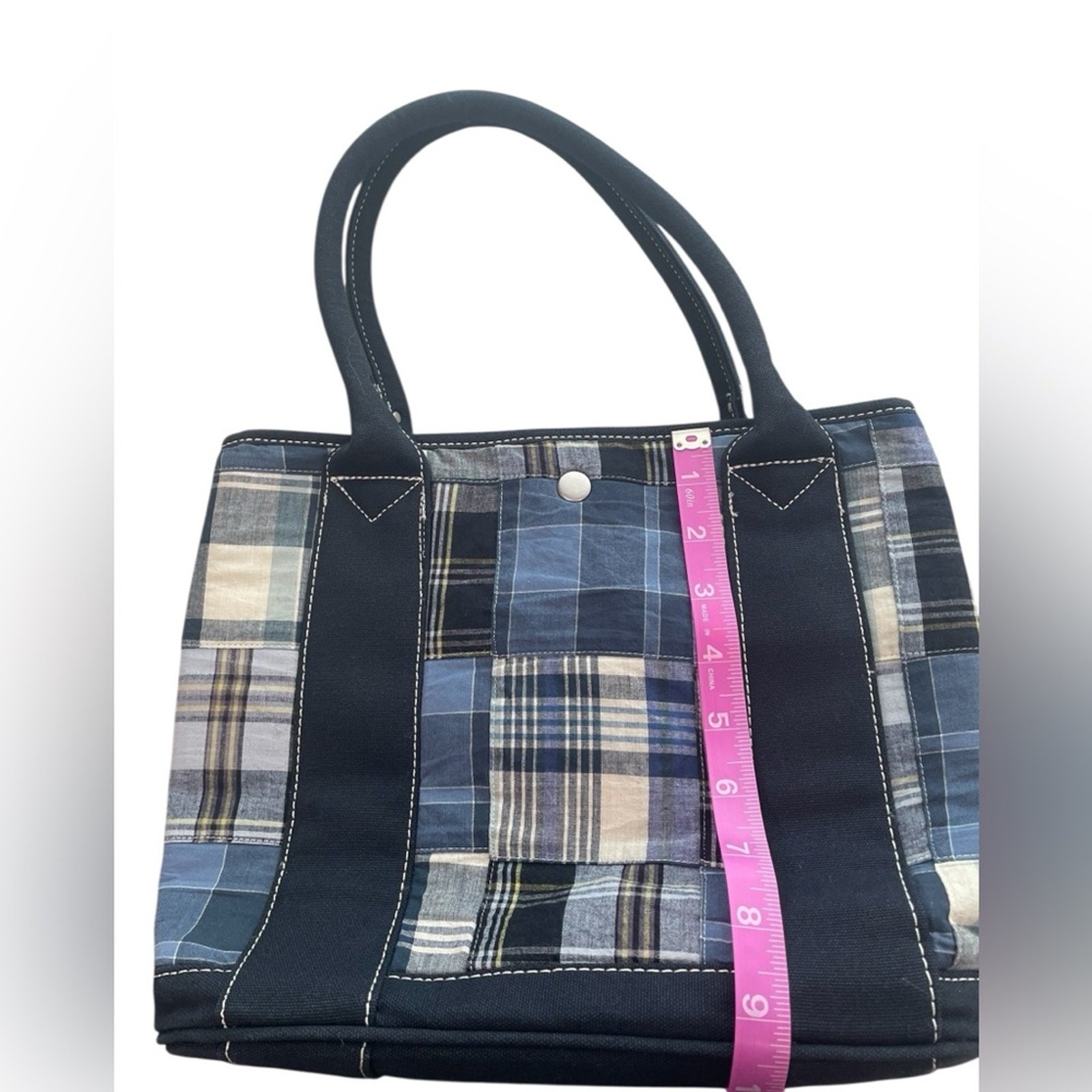 J. CREW Structured Statement Tote – Patchwork Pla… - image 4